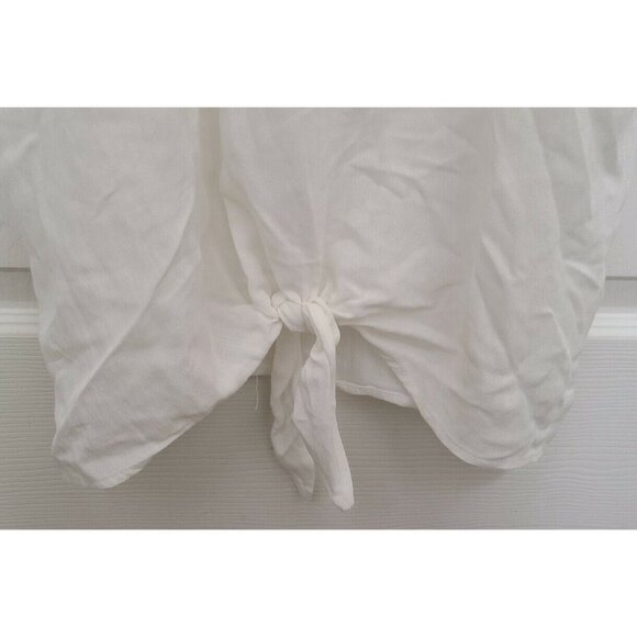 NEW Jun & Ivy Francesca's Women's Sleeveless Tank Blouse Front Tie Scallop Sz L - Picture 4 of 10